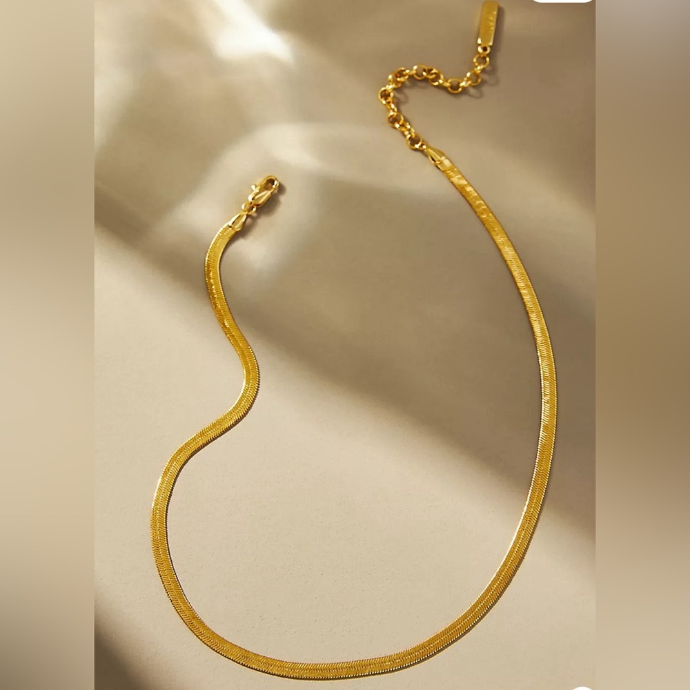 Anthropologie Luv Aj The Classique Herringbone Chain Necklace